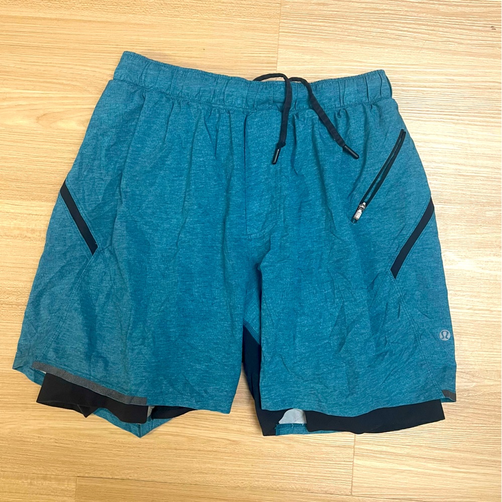 Men’s LuluLemon Running Shorts with Spandex Compression Underneath